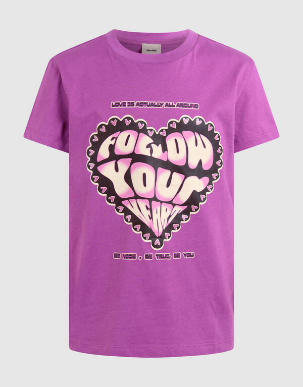 Heart Artwork T-shirt Paars SHOEBY GIRLS