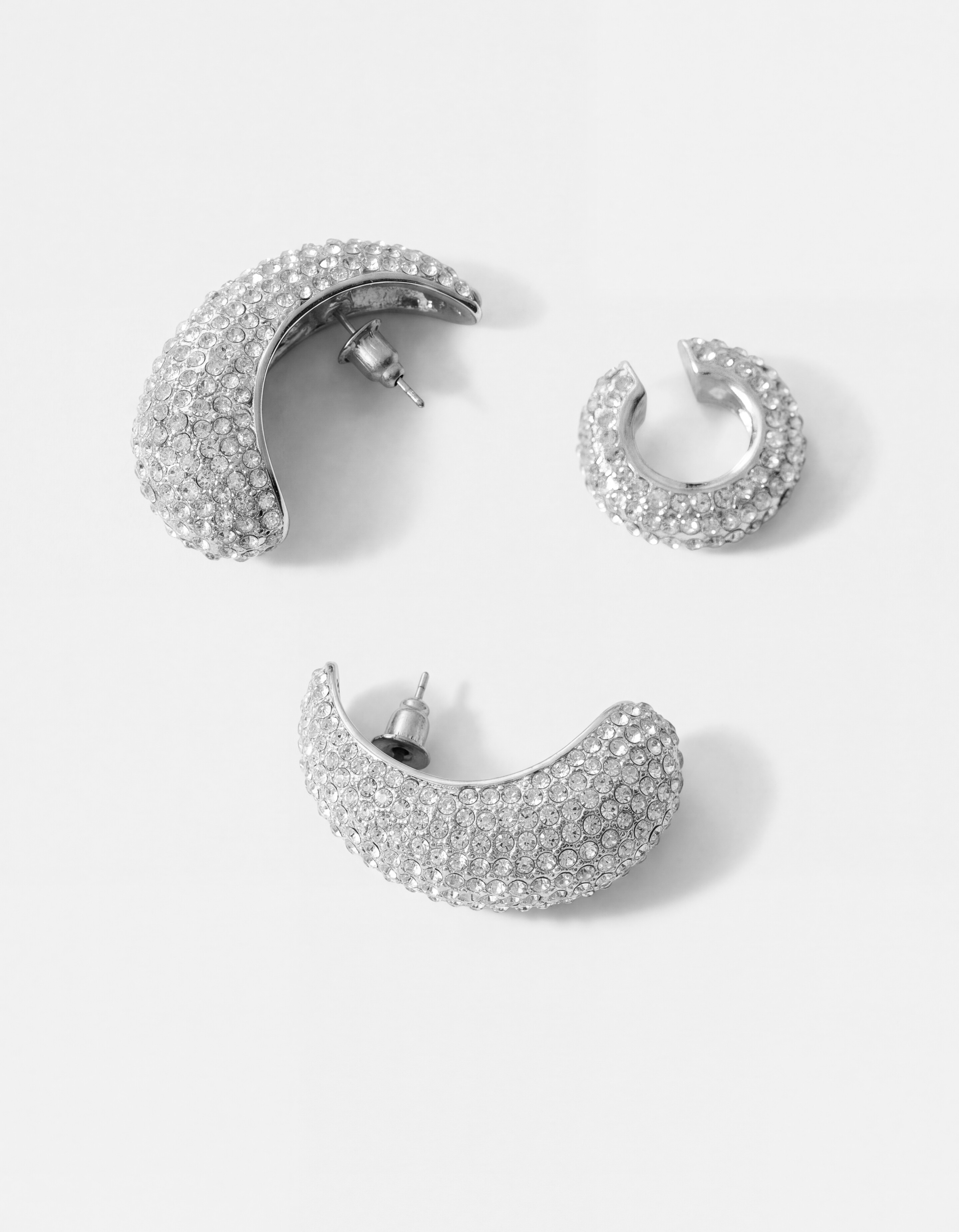 Pointy Strass Oorbellen Set Zilver SHOEBY ACCESSOIRES