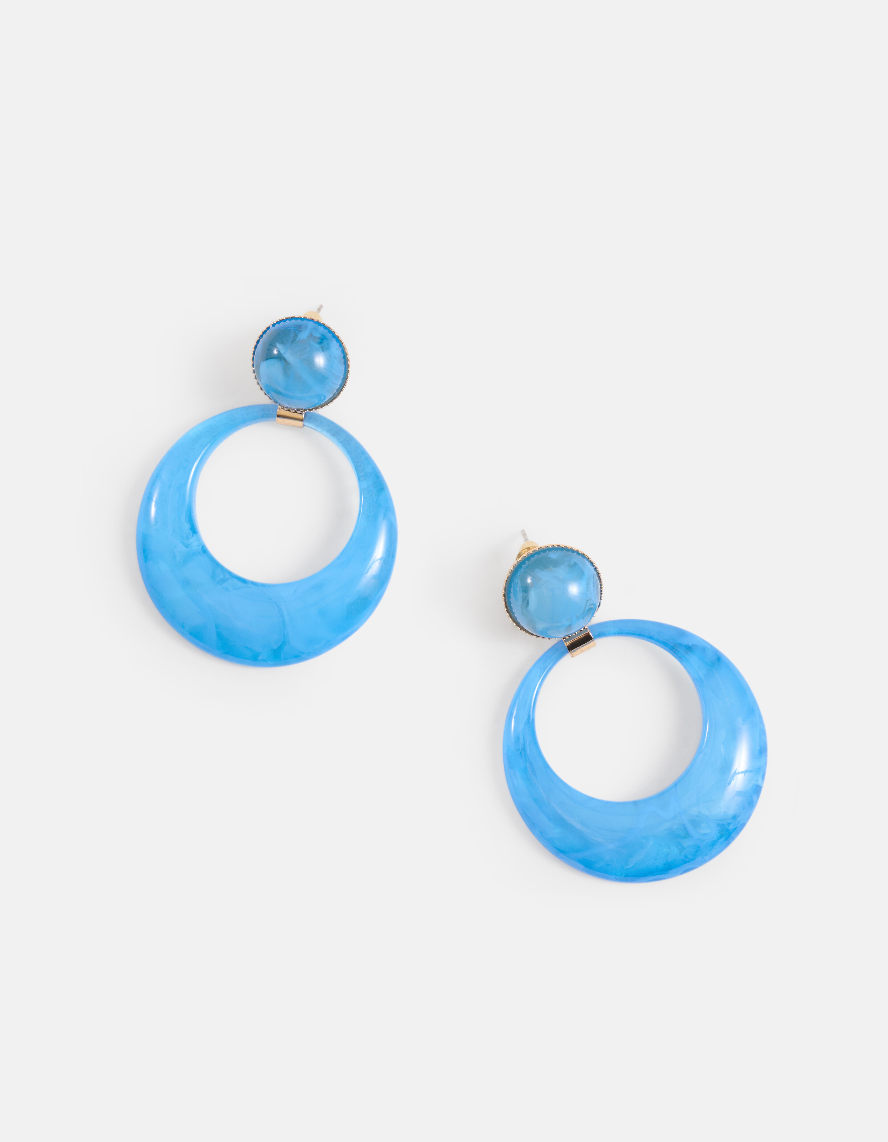 Ronde Oorbellen Blauw SHOEBY ACCESSOIRES