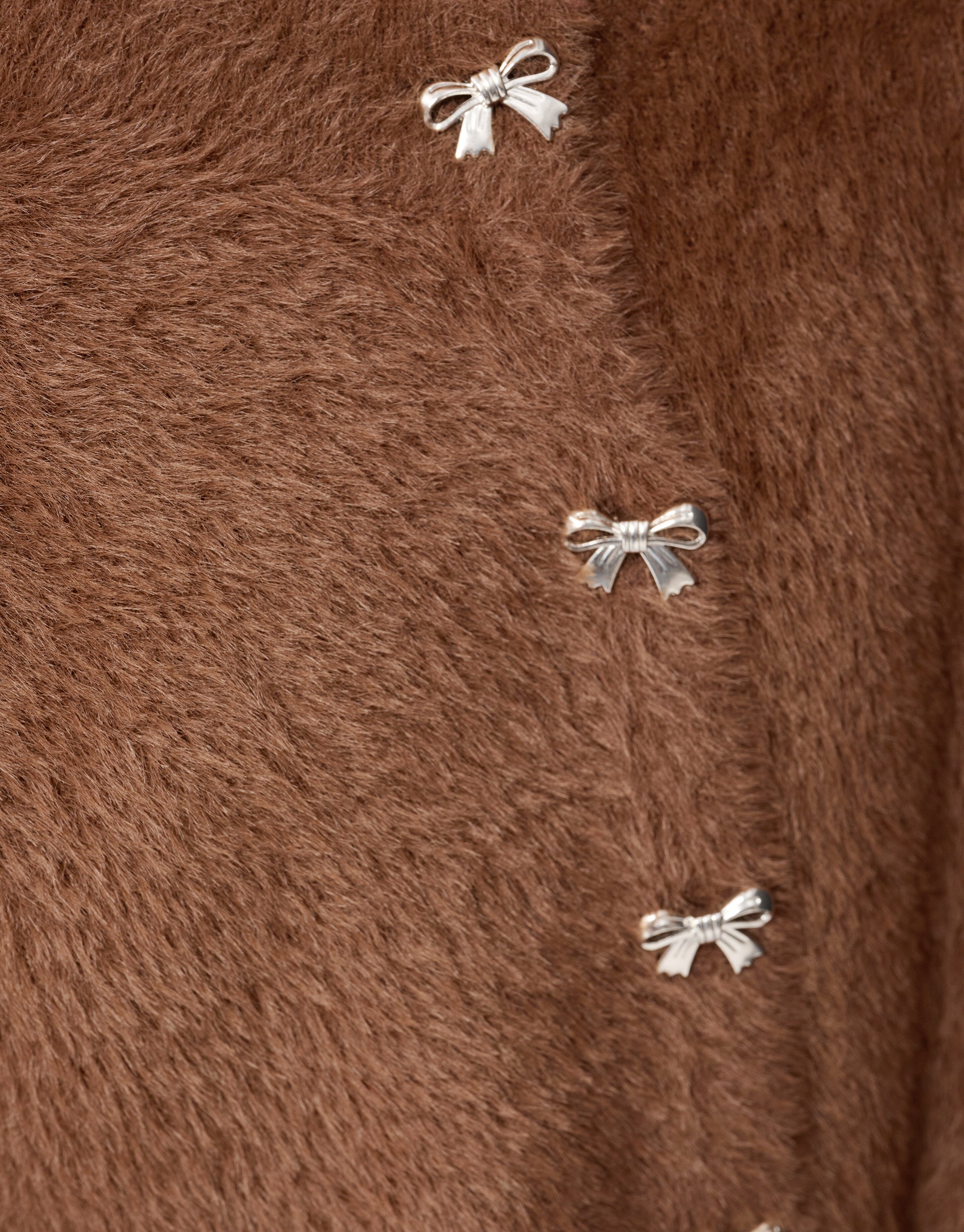 Harig Strik Vest Bruin SHOEBY GIRLS