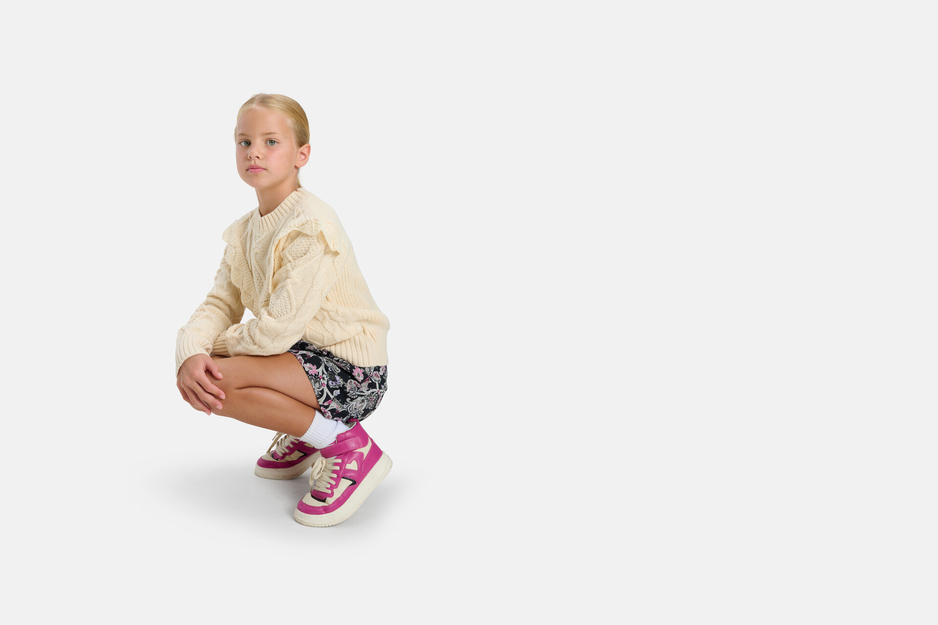 Gebloemde Rok Zwart SHOEBY GIRLS