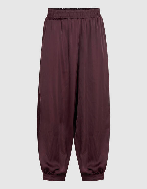 Satijnen Balloon Fit Broek Donkerrood By Mieke SHOEBY WOMEN