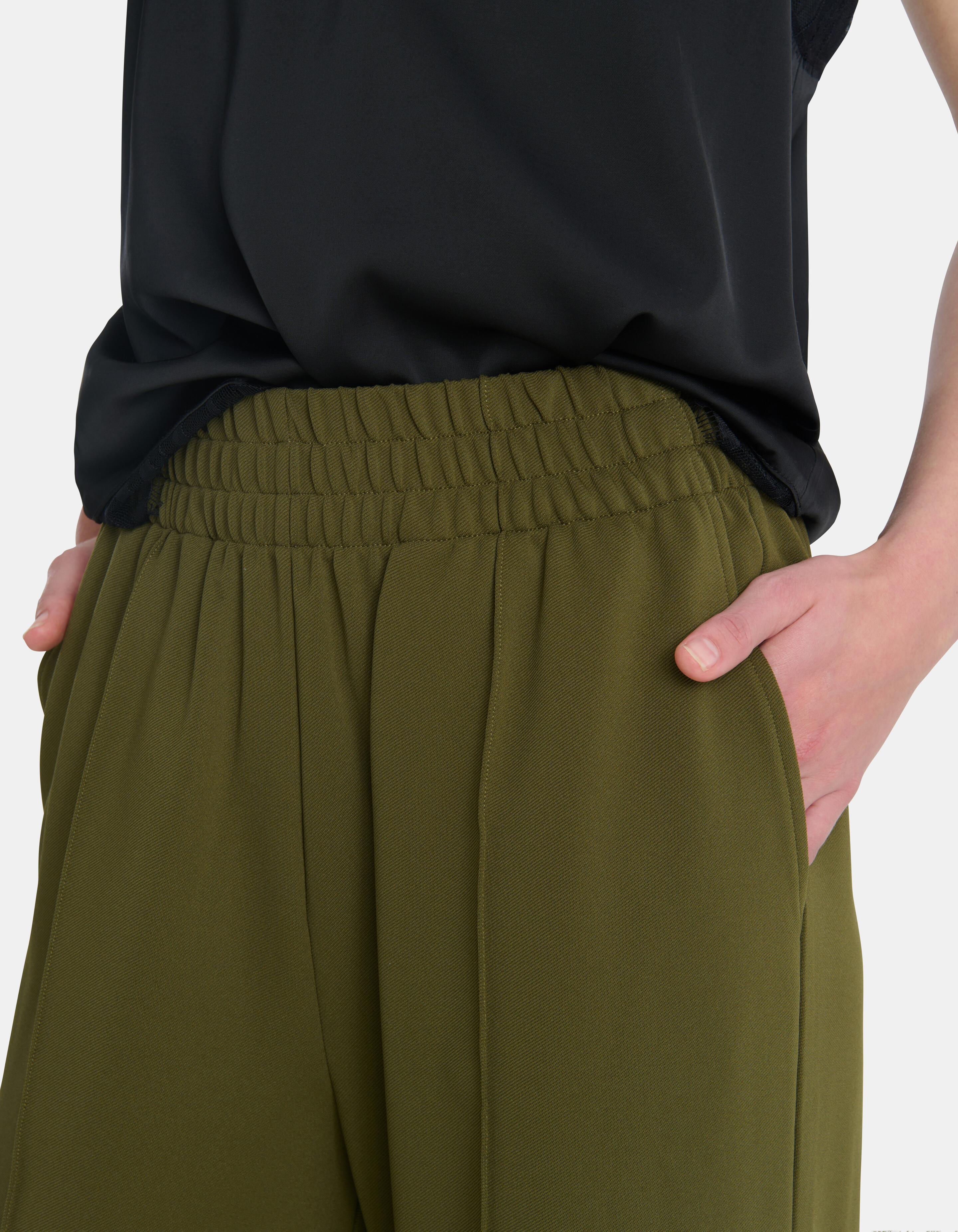 Basis Wide Leg Broek Donkergroen SHOEBY WOMEN