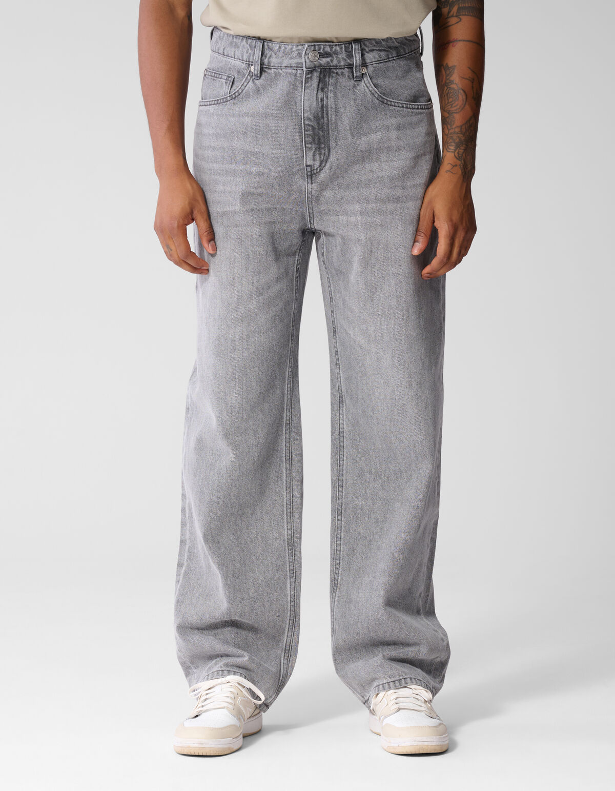 Baggy Fit Jeans Grijs L32 SHOEBY MEN