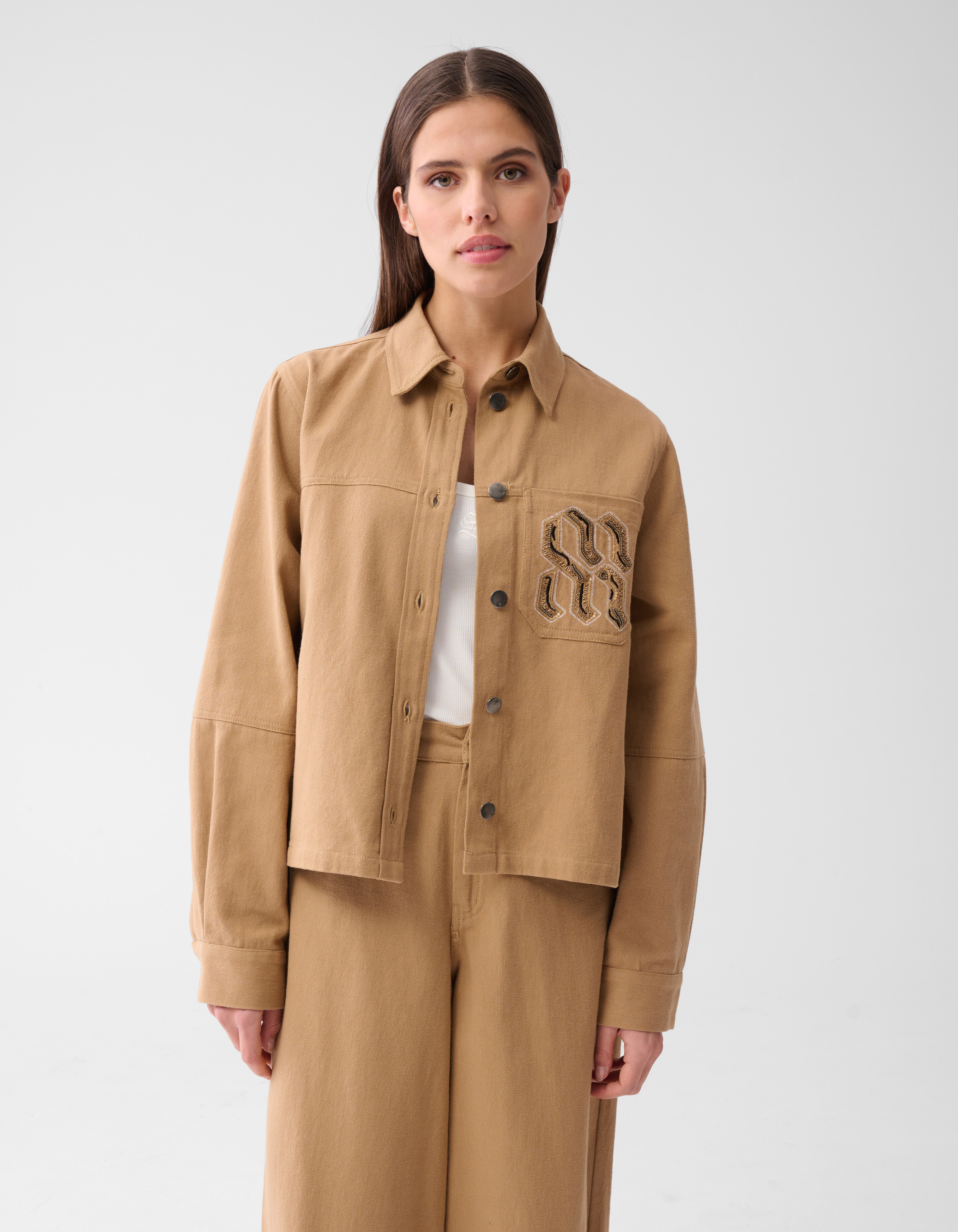 Oversized Embroidery Jack Camel By Mieke SHOEBY WOMEN