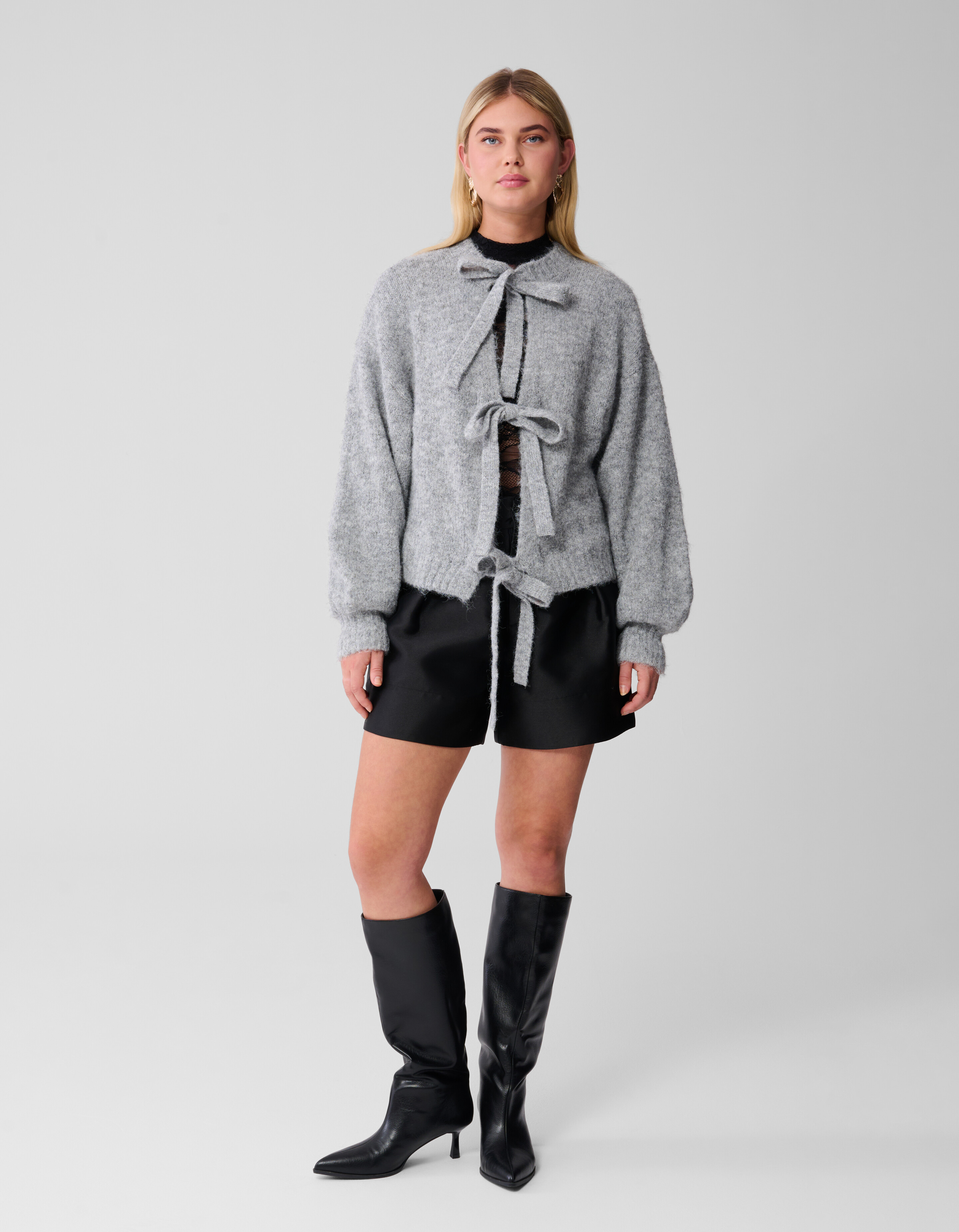 Two Way Strik Vest Lichtgrijs SHOEBY WOMEN