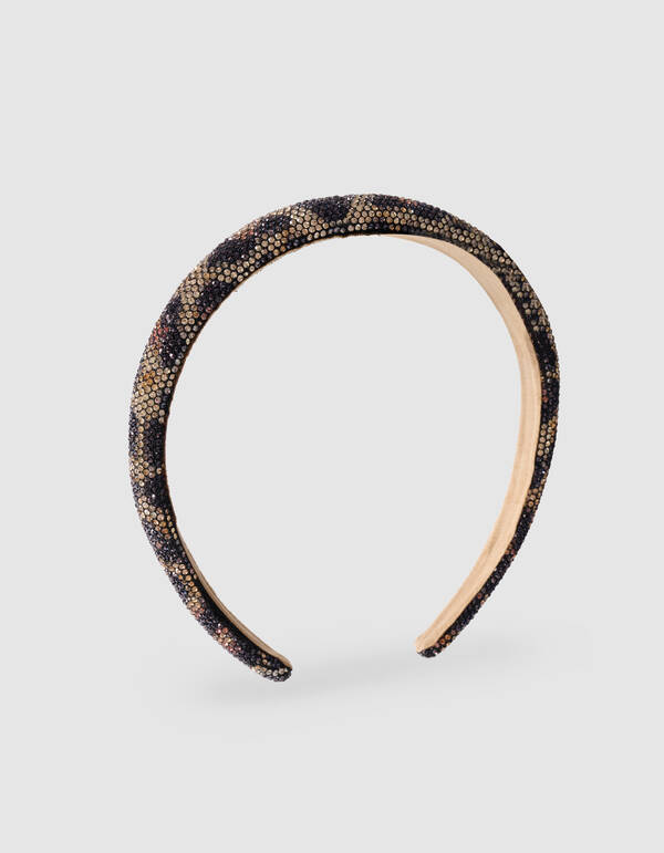 Strass Leopard Haarband Bruin SHOEBY ACCESSOIRES