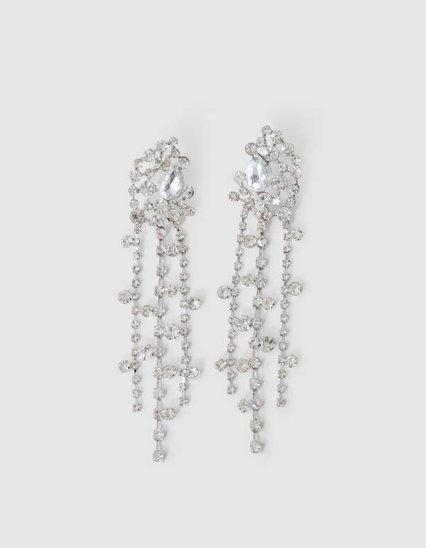 Multi Strass Oorbellen Zilver SHOEBY ACCESSOIRES