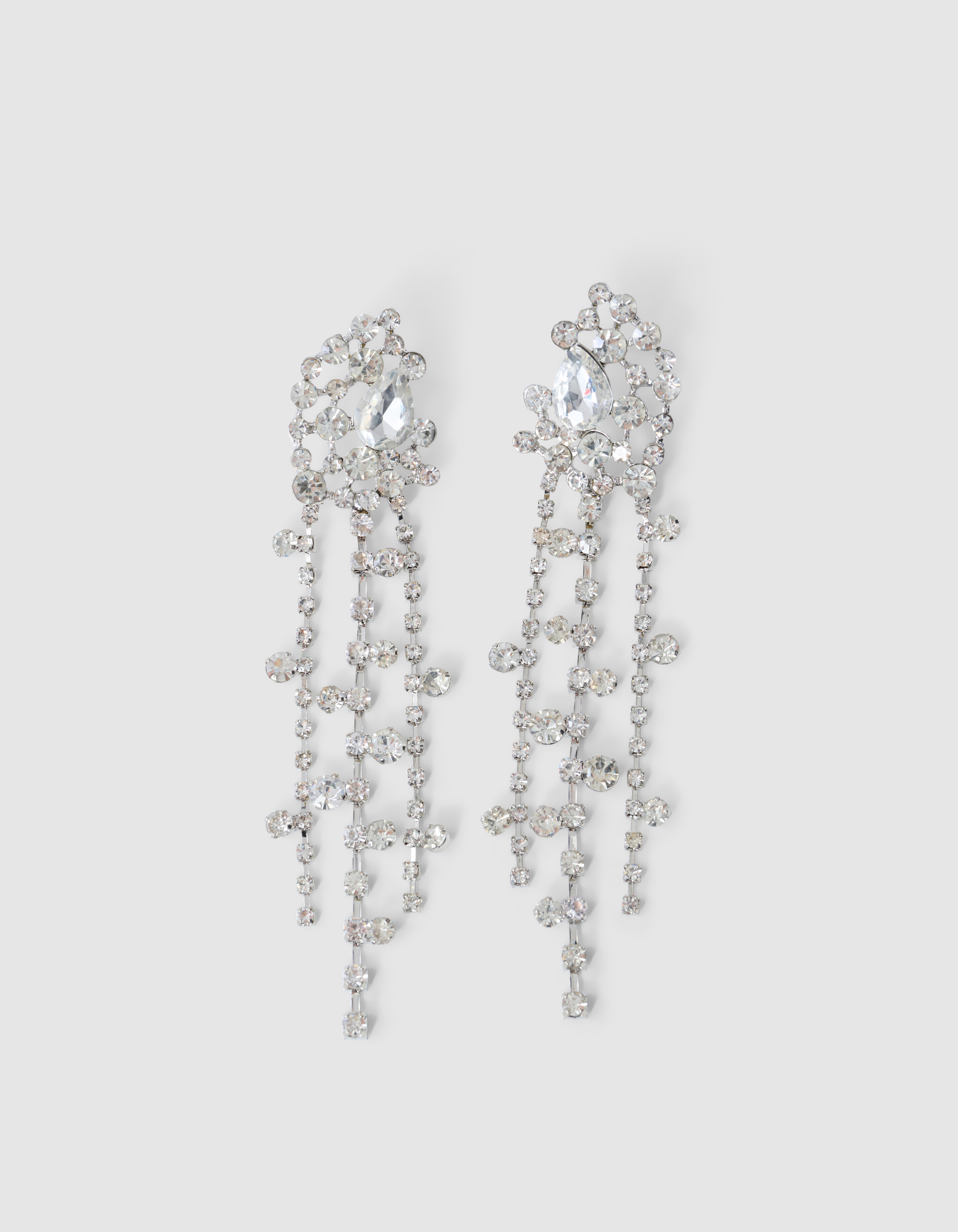 Multi Strass Oorbellen Zilver SHOEBY ACCESSOIRES