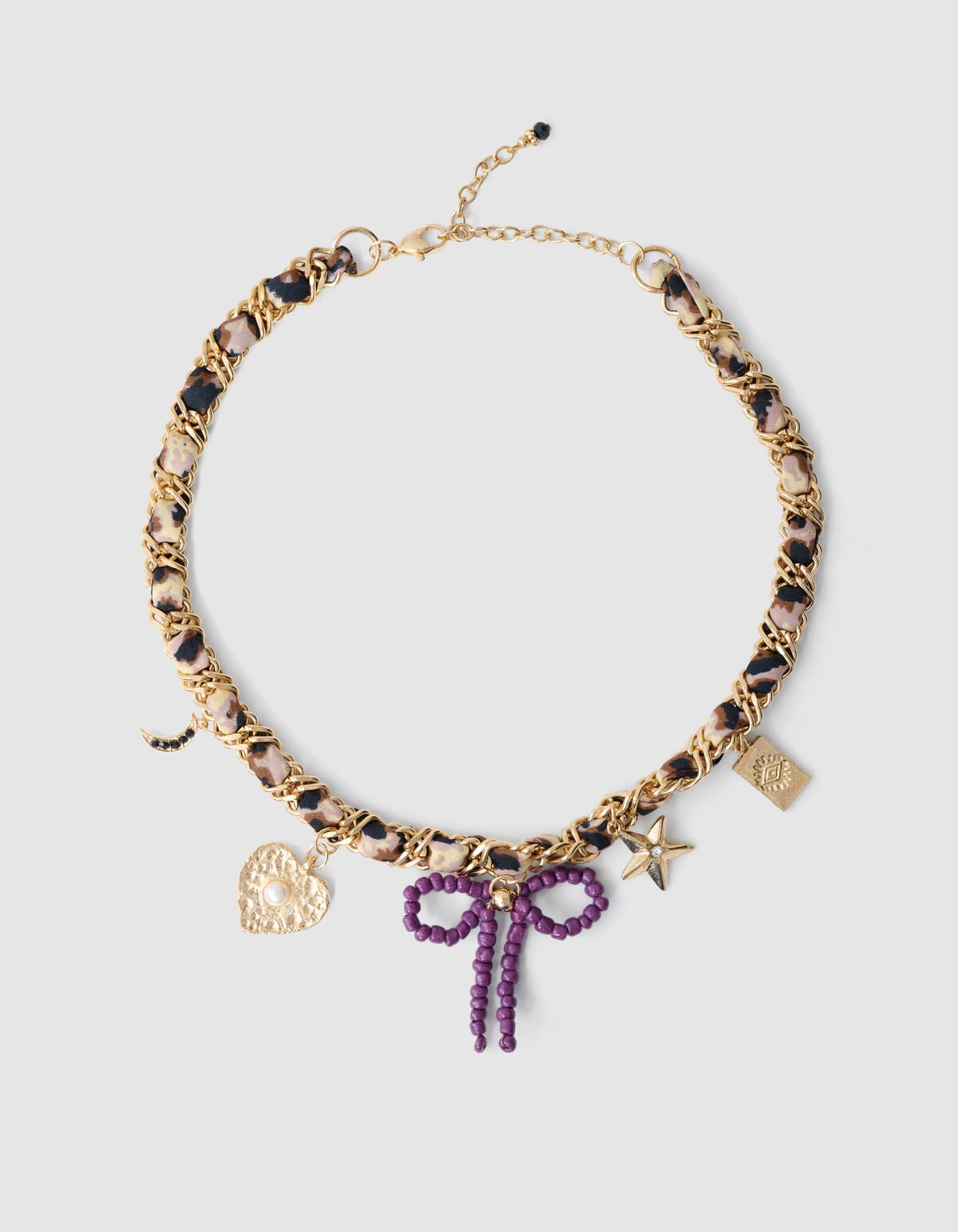 Chain Charm Ketting Bruin SHOEBY ACCESSOIRES