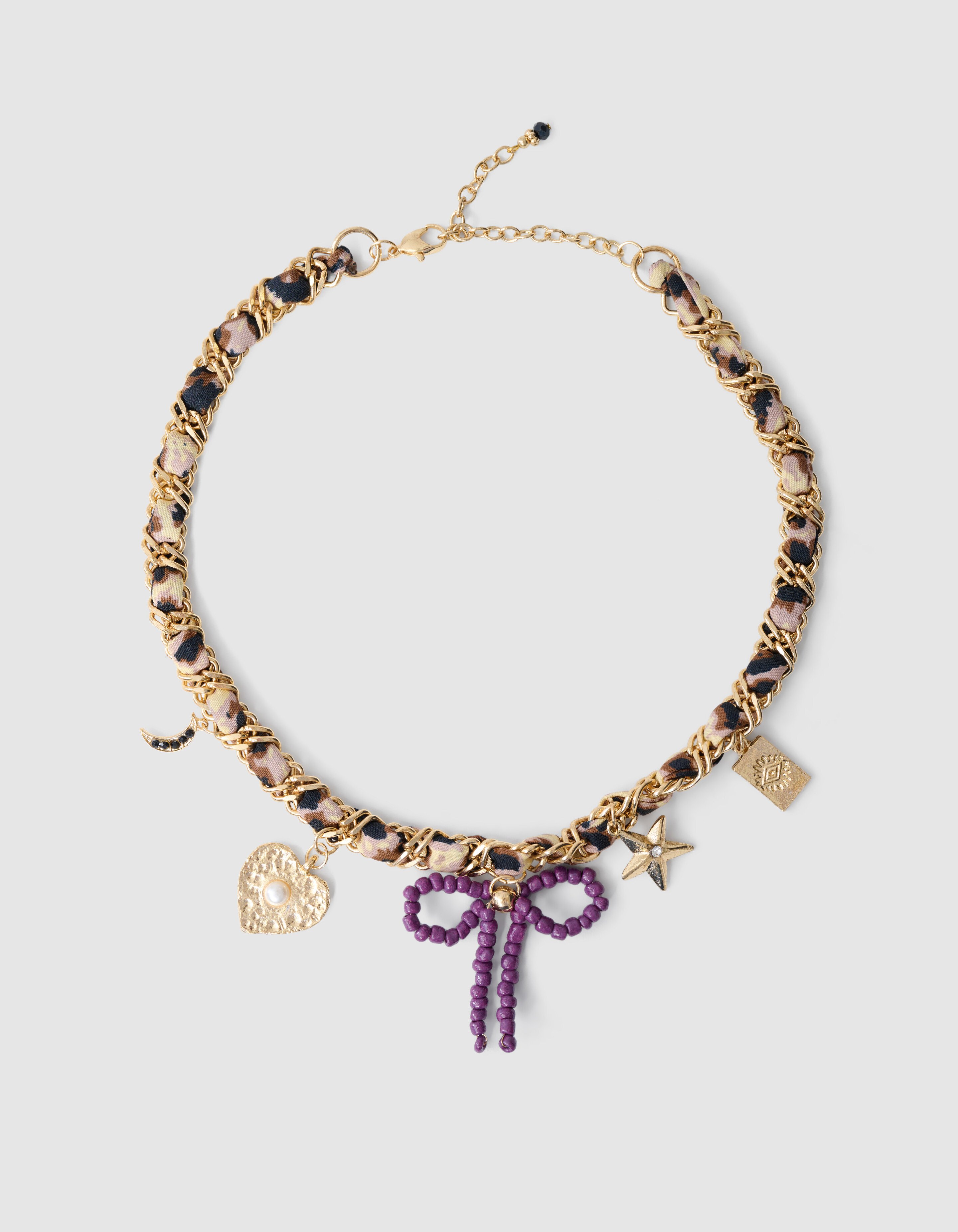 Chain Charm Ketting Bruin SHOEBY ACCESSOIRES