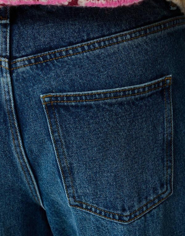 Wide Leg Fit Jeans Extra Lang Donkerblauw SHOEBY WOMEN