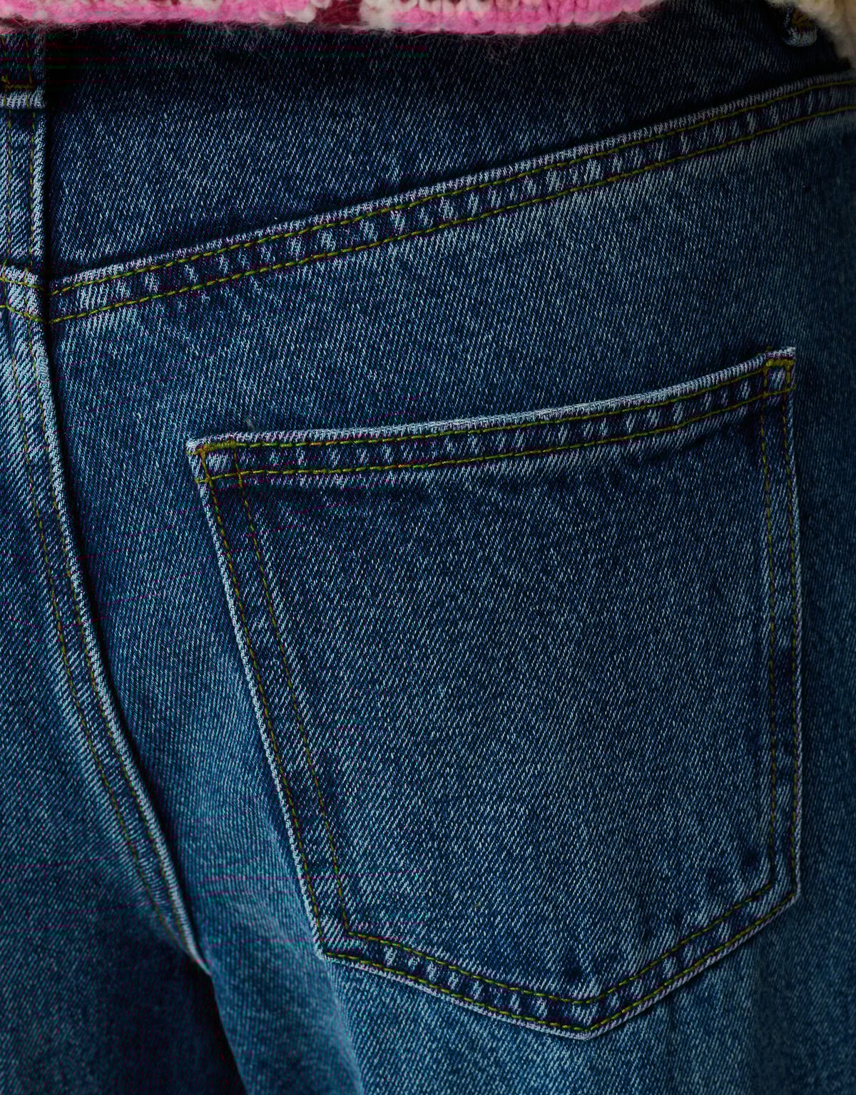Wide Leg Fit Jeans Extra Lang Donkerblauw SHOEBY WOMEN