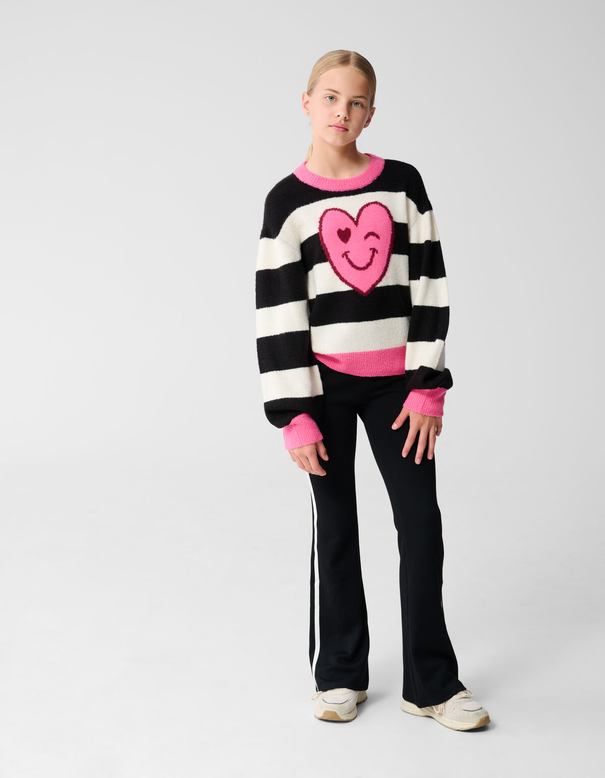 Smile Striped Sweater Zwart SHOEBY GIRLS