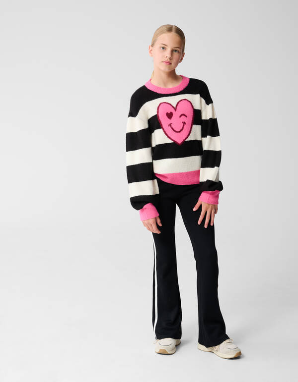 Smile Striped Trui Zwart SHOEBY GIRLS