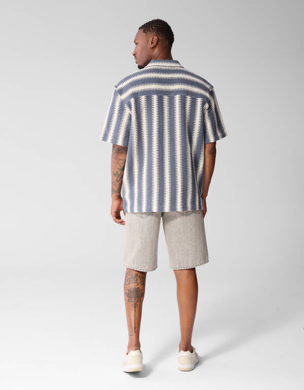 Geweven Overshirt Blauw SHOEBY MEN