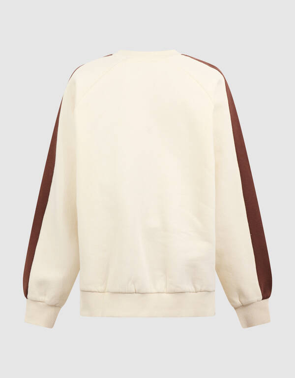 Oversized Sporty Sweater Gebroken Wit SHOEBY GIRLS