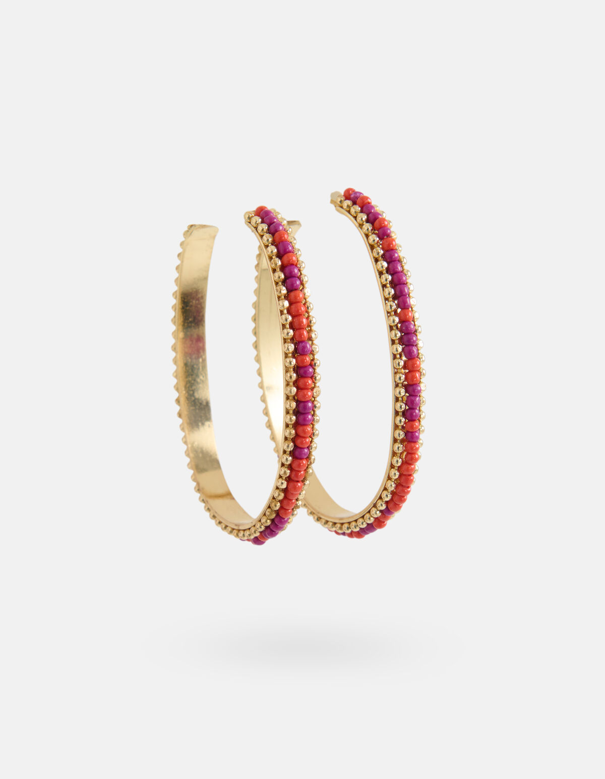 Ovale Beaded Hoops Oorbellen Rood SHOEBY ACCESSOIRES