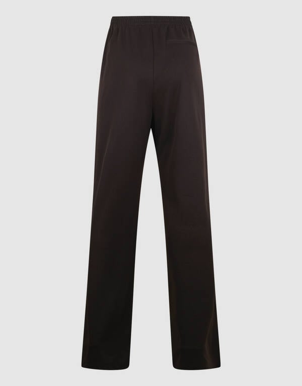 Asymmetrische Tape Wide Leg Broek Donkerbruin SHOEBY WOMEN