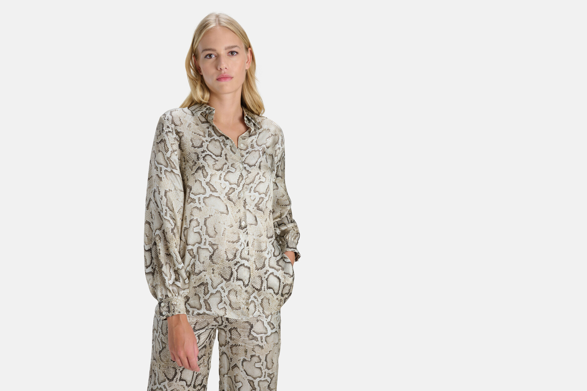 Slangenprint Blouse Beige SHOEBY WOMEN