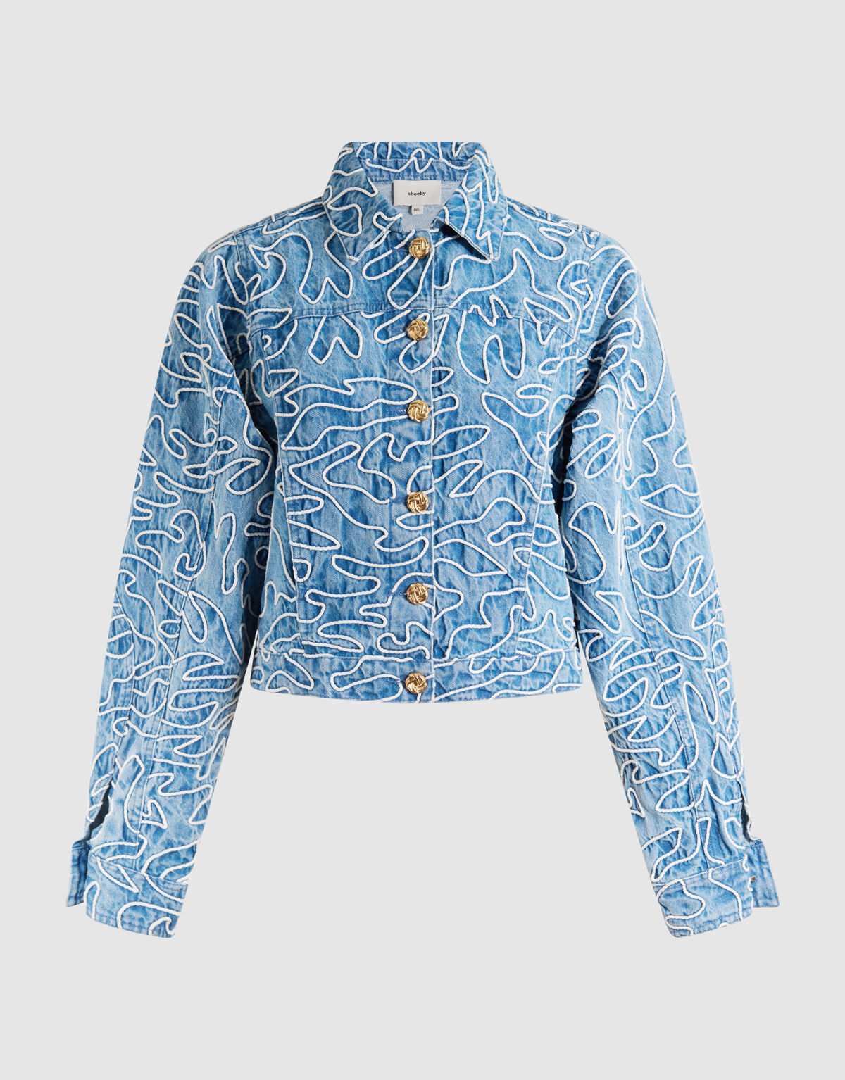 Denim Embroidery Cord Jacket Blauw SHOEBY WOMEN