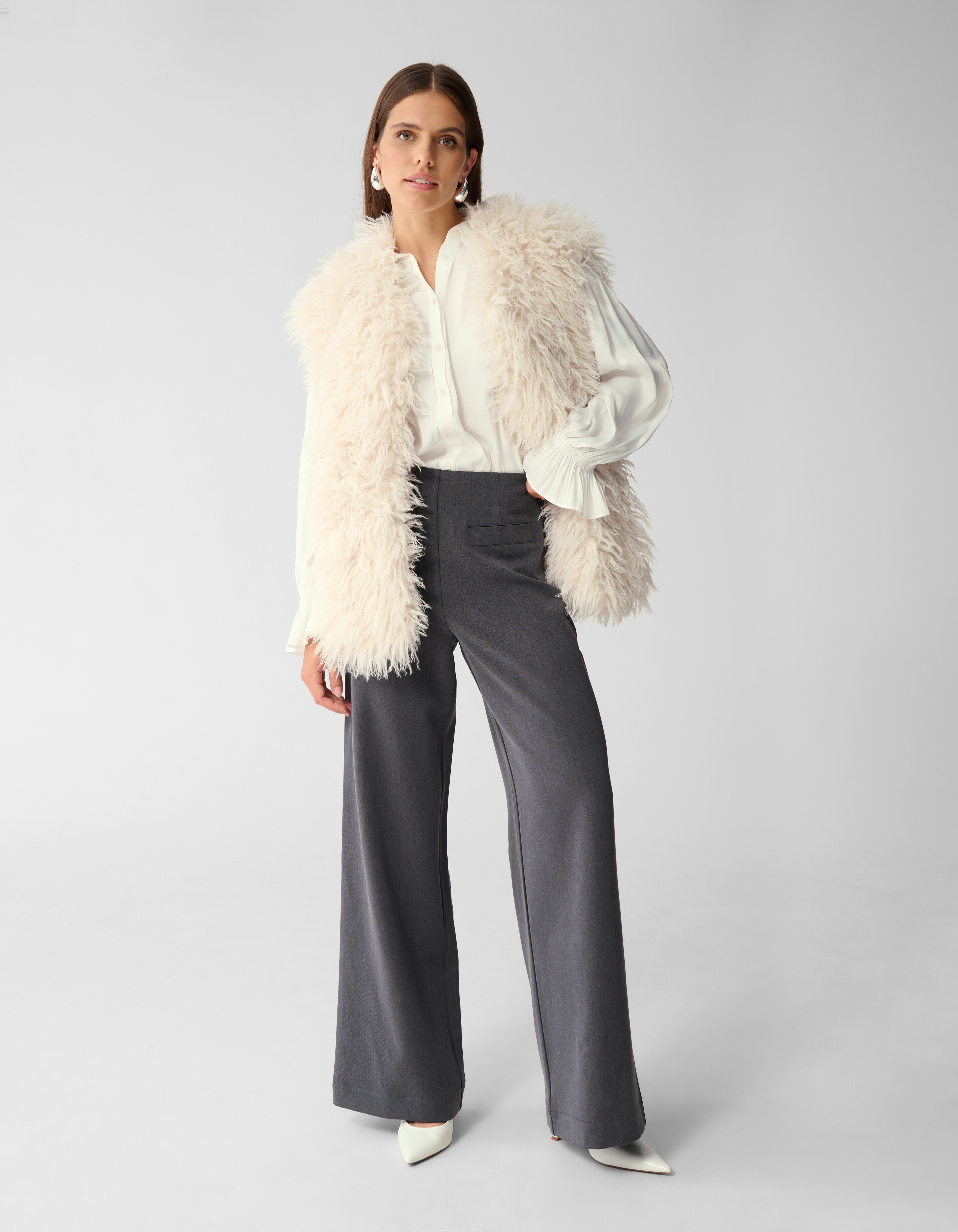 Oversized Teddy Gilet Gebroken Wit By Mieke SHOEBY WOMEN