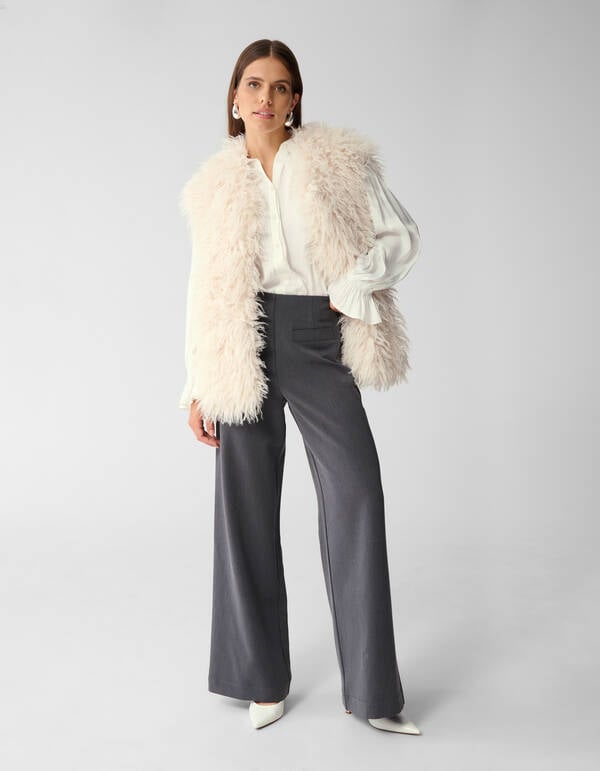 Oversized Teddy Gilet Gebroken Wit By Mieke SHOEBY WOMEN