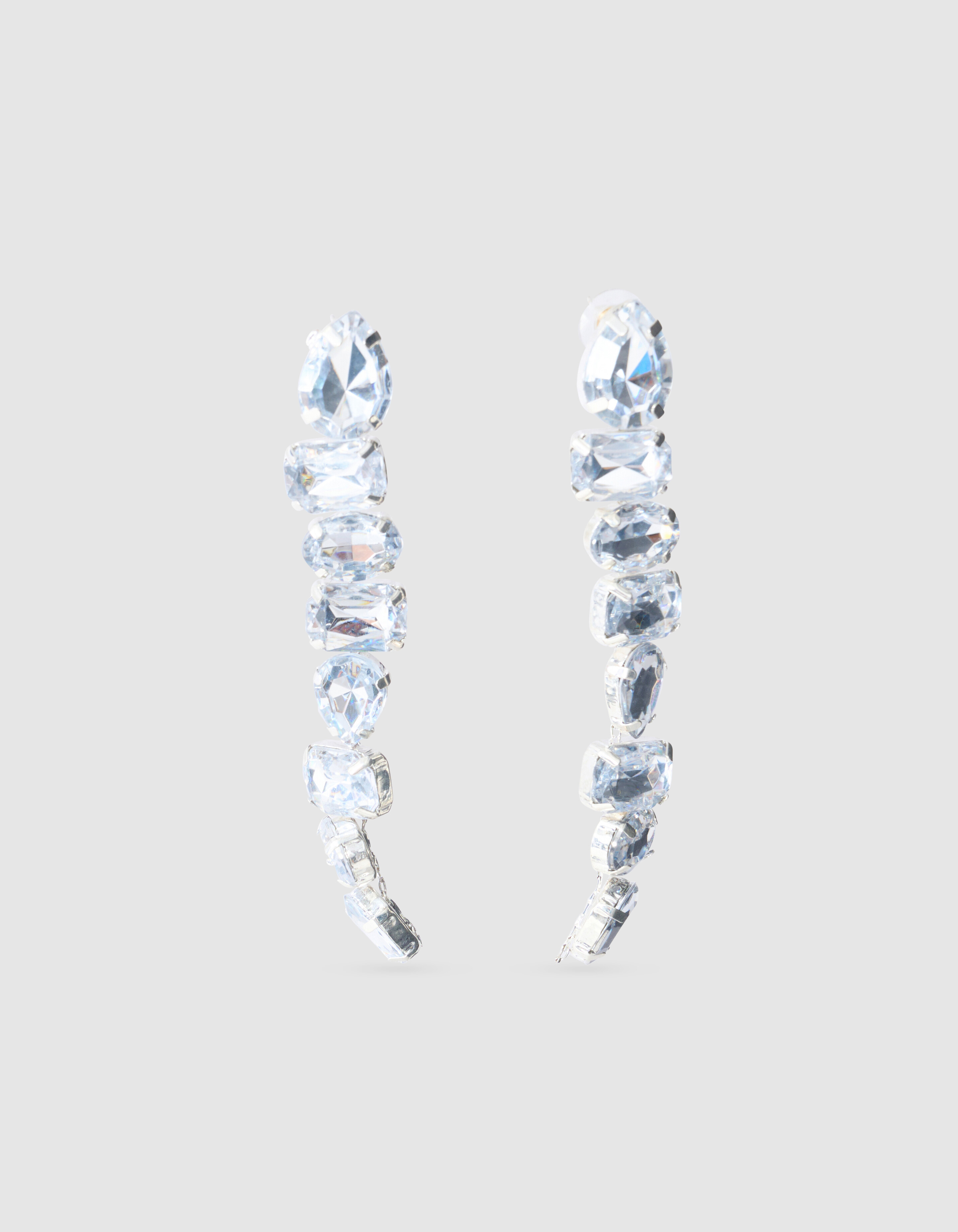 Statement Strass Oorbellen Zilver SHOEBY ACCESSOIRES
