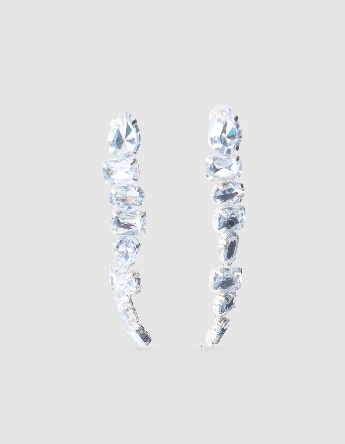 Statement Strass Oorbellen Zilver SHOEBY ACCESSOIRES