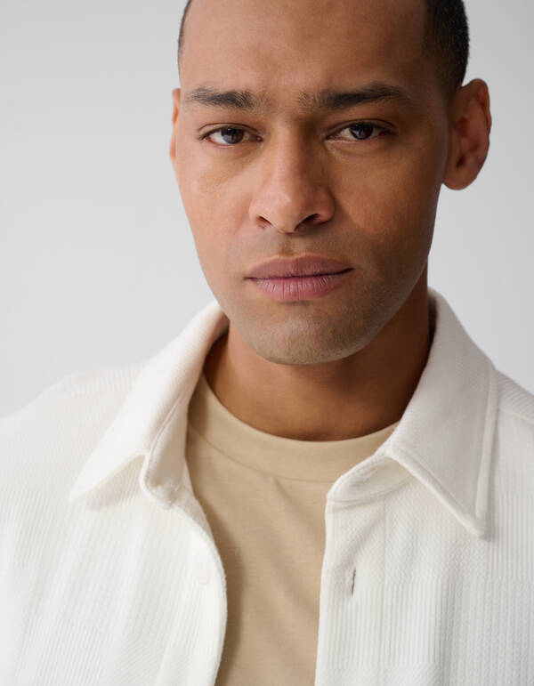 Block Jersey Overshirt Gebroken Wit SHOEBY MEN