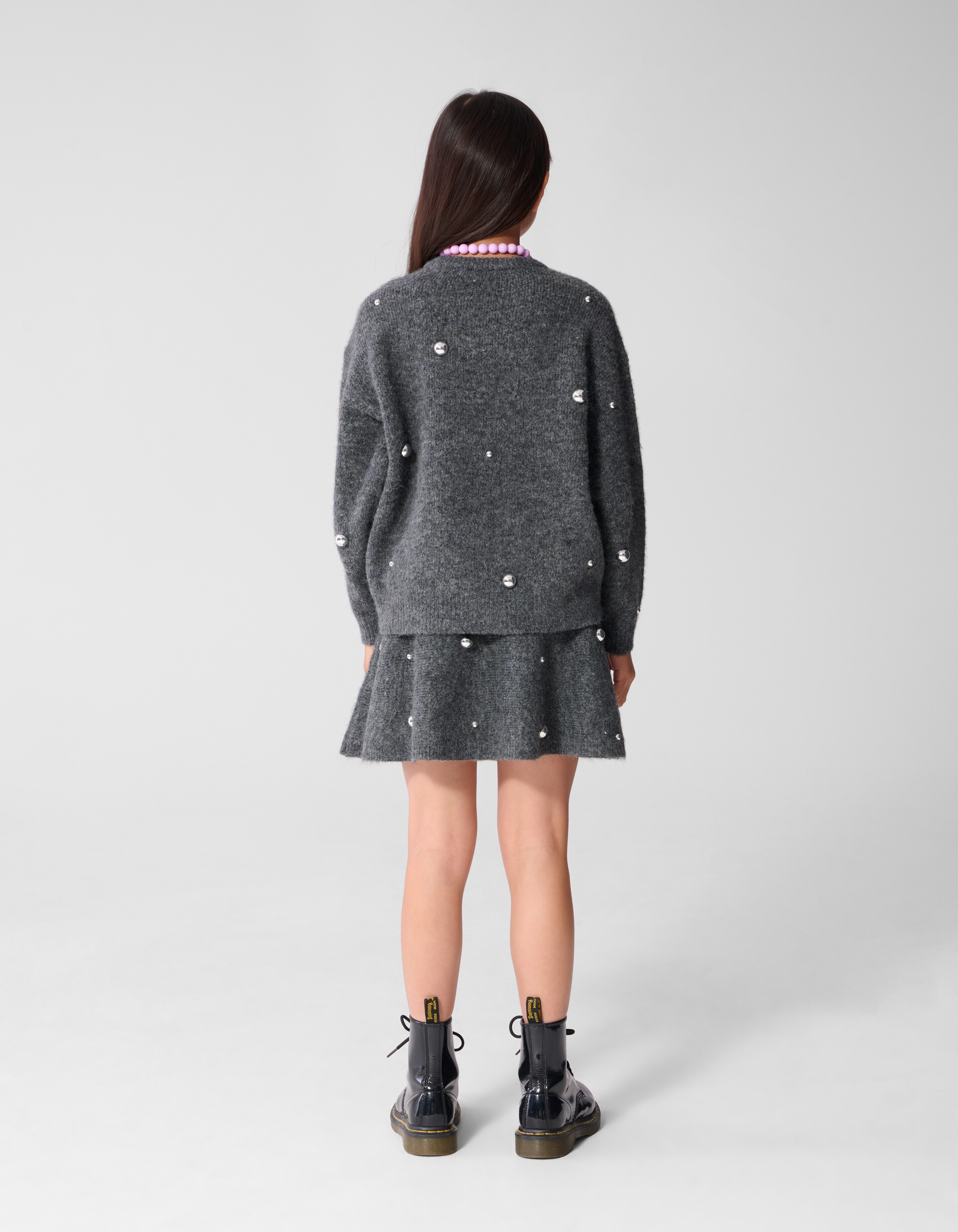 Studded Gebreide Trui Grijs SHOEBY GIRLS