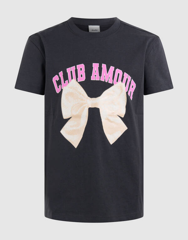 Club Amour T-shirt Donkergrijs SHOEBY GIRLS
