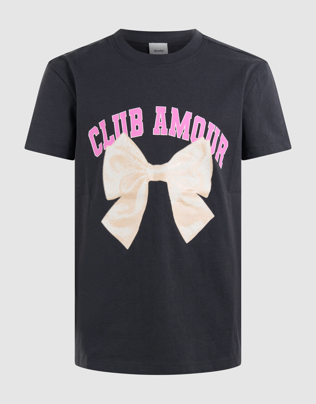 Club Amour T-shirt Donkergrijs SHOEBY GIRLS