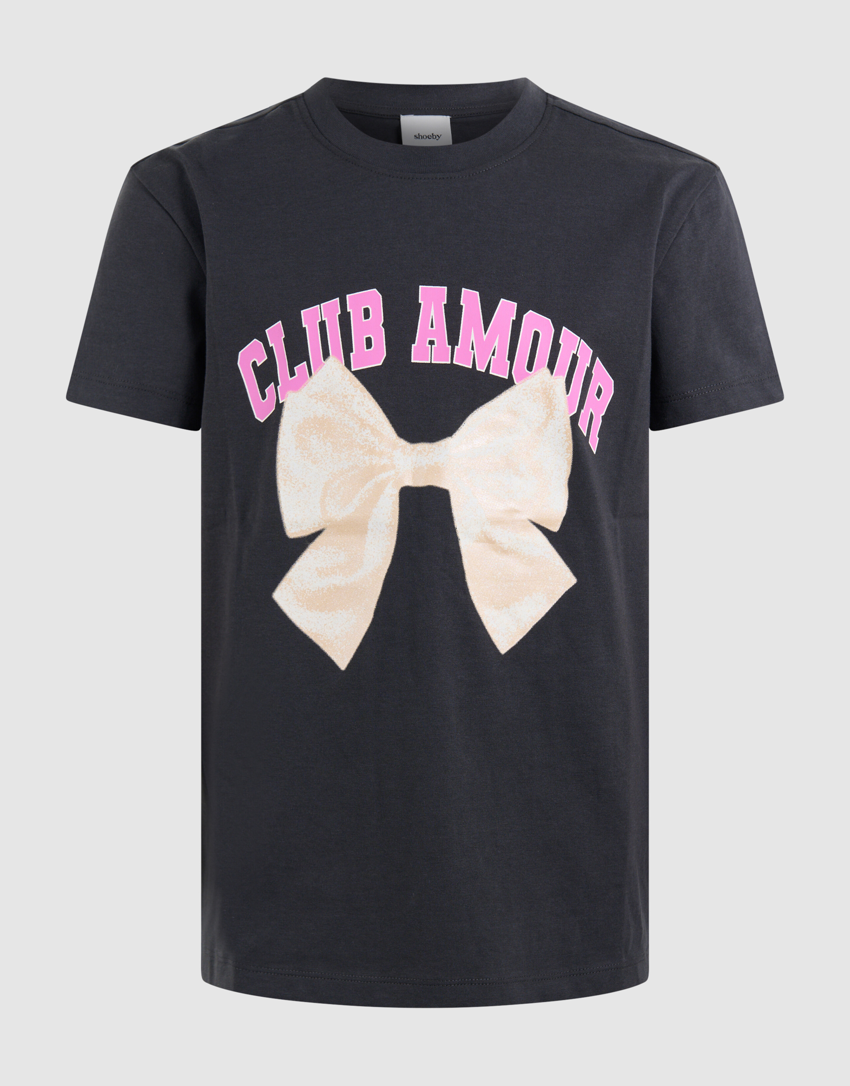 Club Amour T-shirt Donkergrijs SHOEBY GIRLS