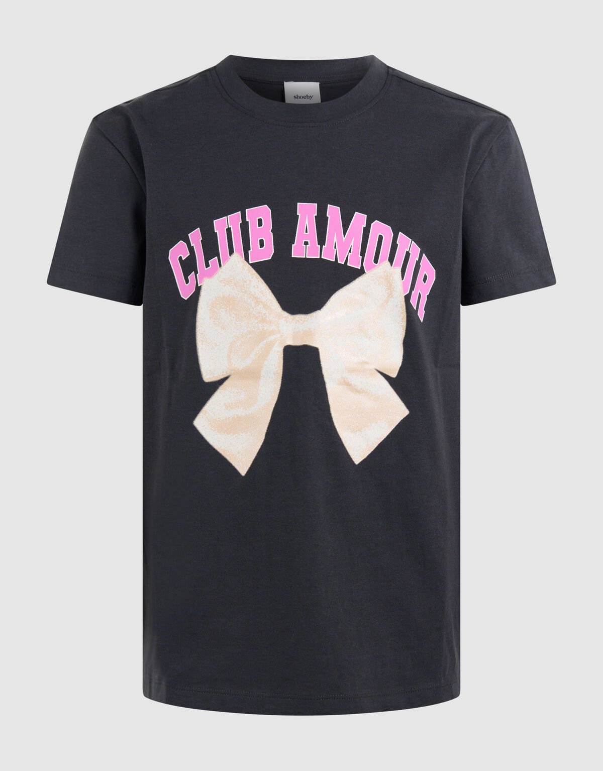 Club Amour T-shirt Donkergrijs SHOEBY GIRLS