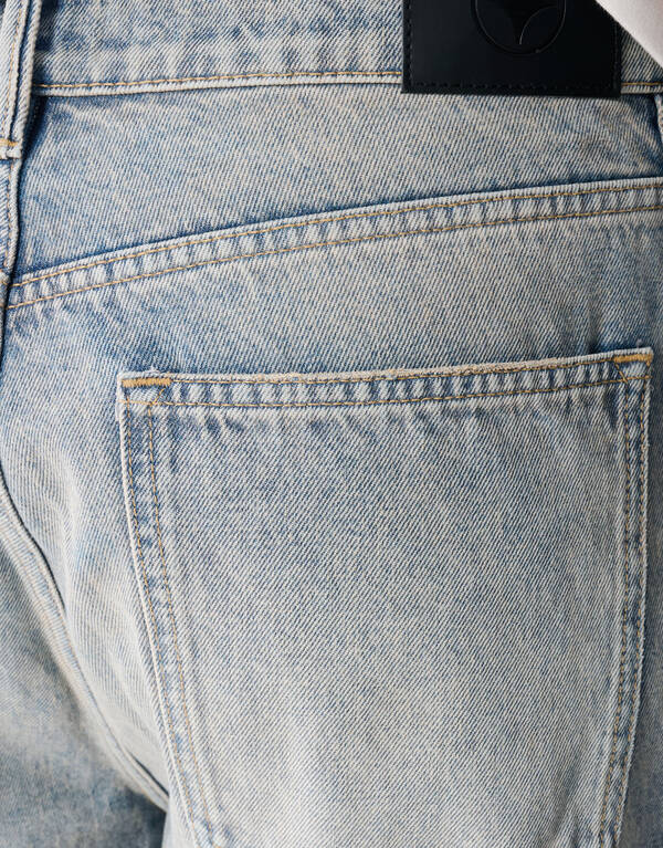 Baggy Fit Jeans Washed Blauw/Grijs L32 SHOEBY MEN