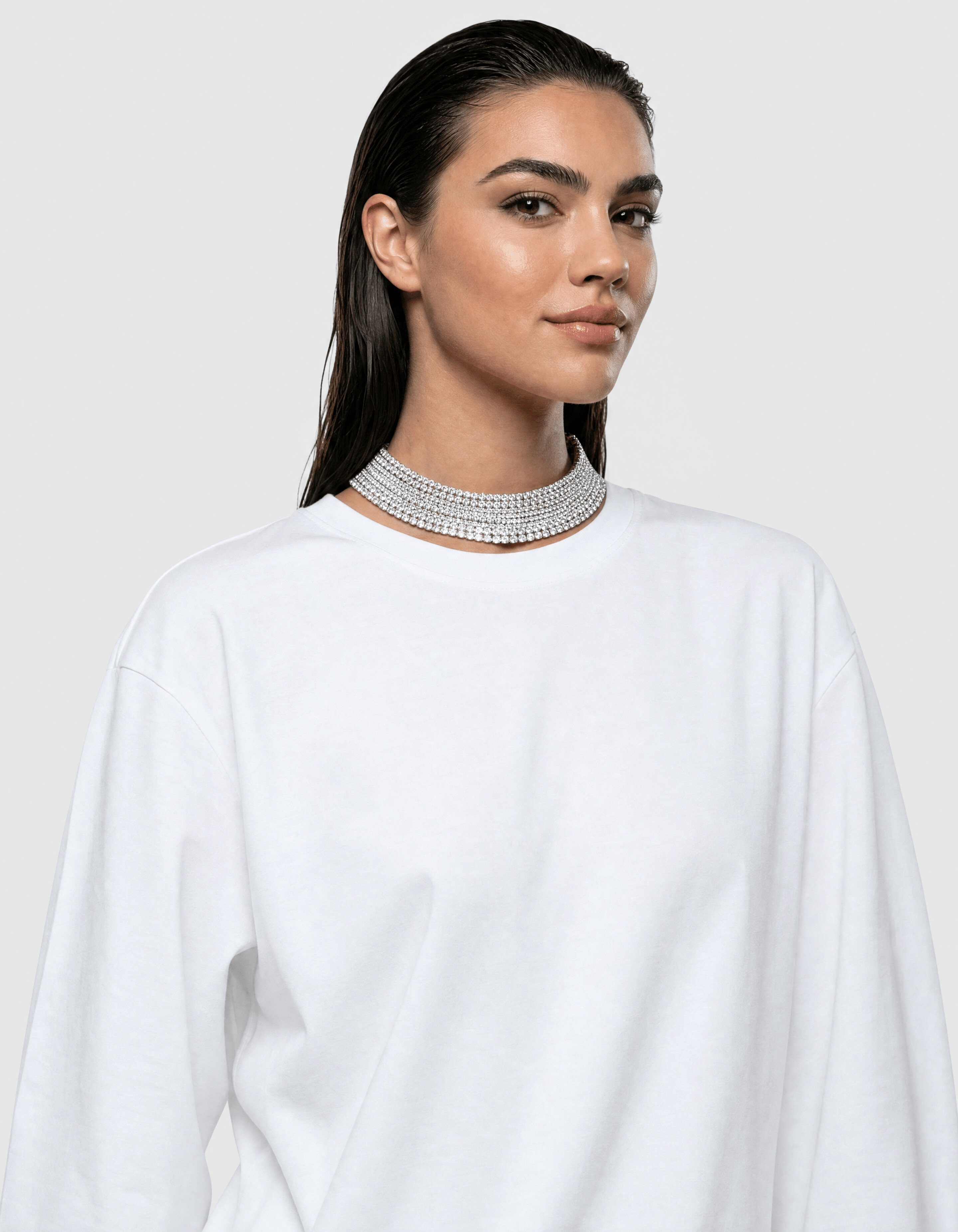 Waterval Strass Choker Ketting Zilver SHOEBY ACCESSOIRES