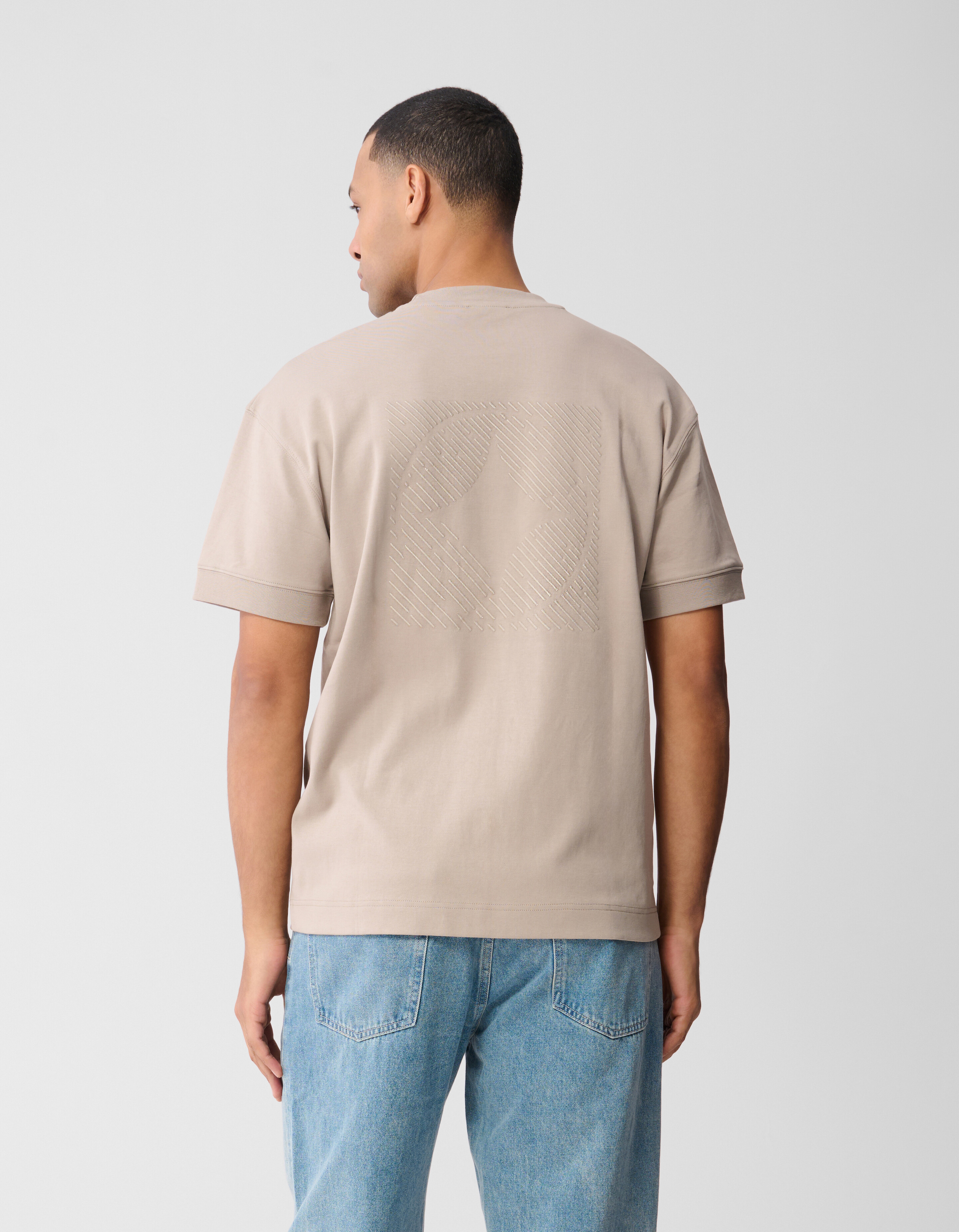 Cuffed Logo T-shirt Lichtbruin SHOEBY MEN