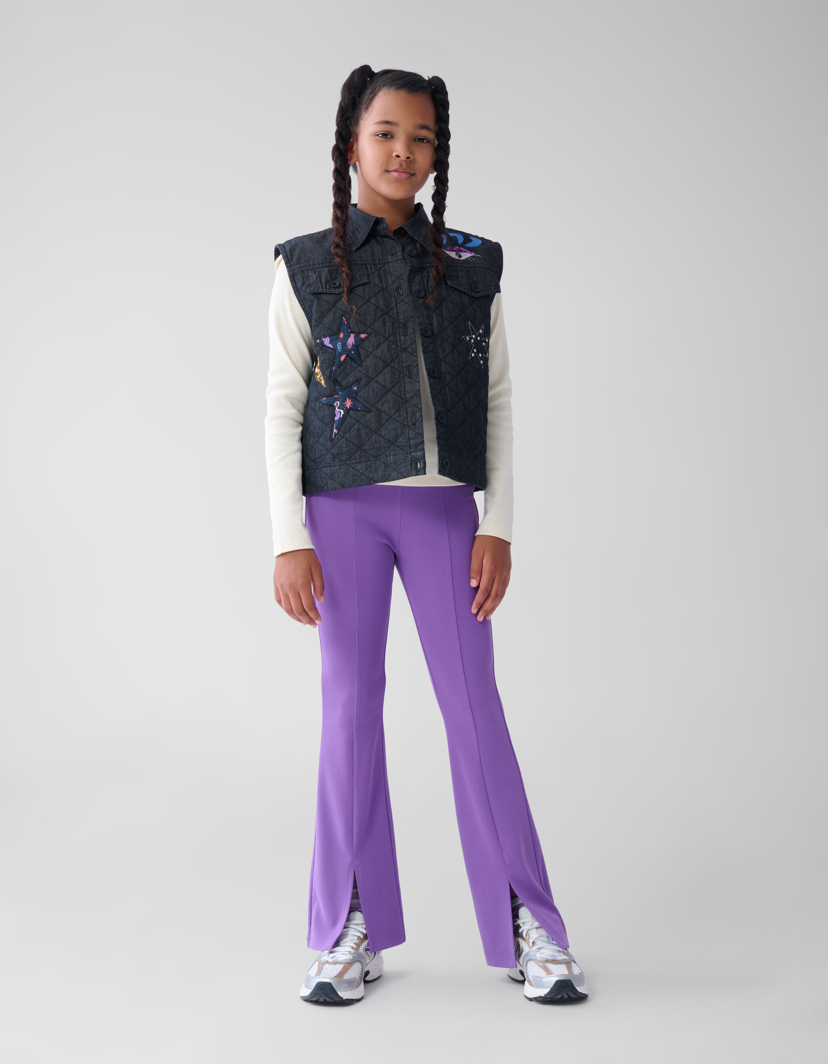 Rib Flared Legging Paars SHOEBY GIRLS