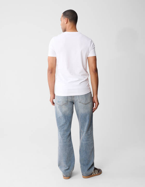 Basis V-hals T-shirt Wit SHOEBY MEN