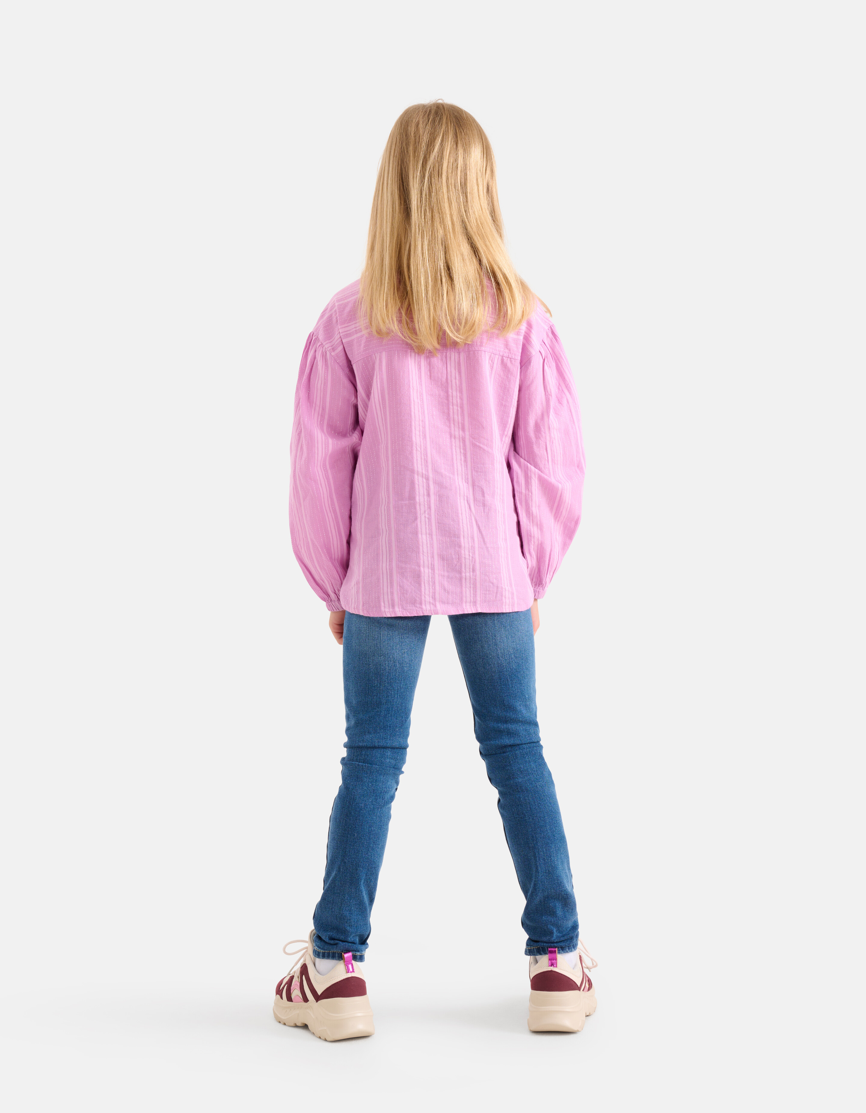 Gestreepte Lurex Blouse Roze SHOEBY GIRLS