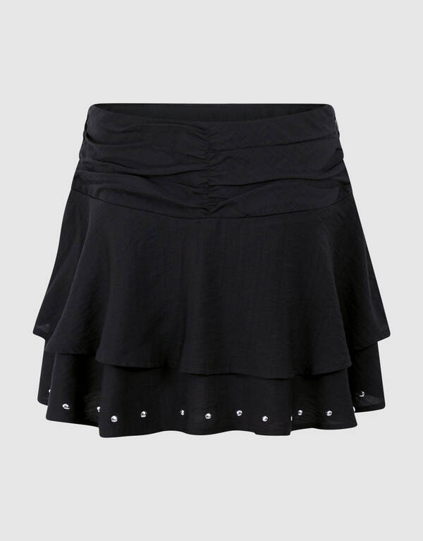 Ruffle Stud Rok Zwart SHOEBY GIRLS