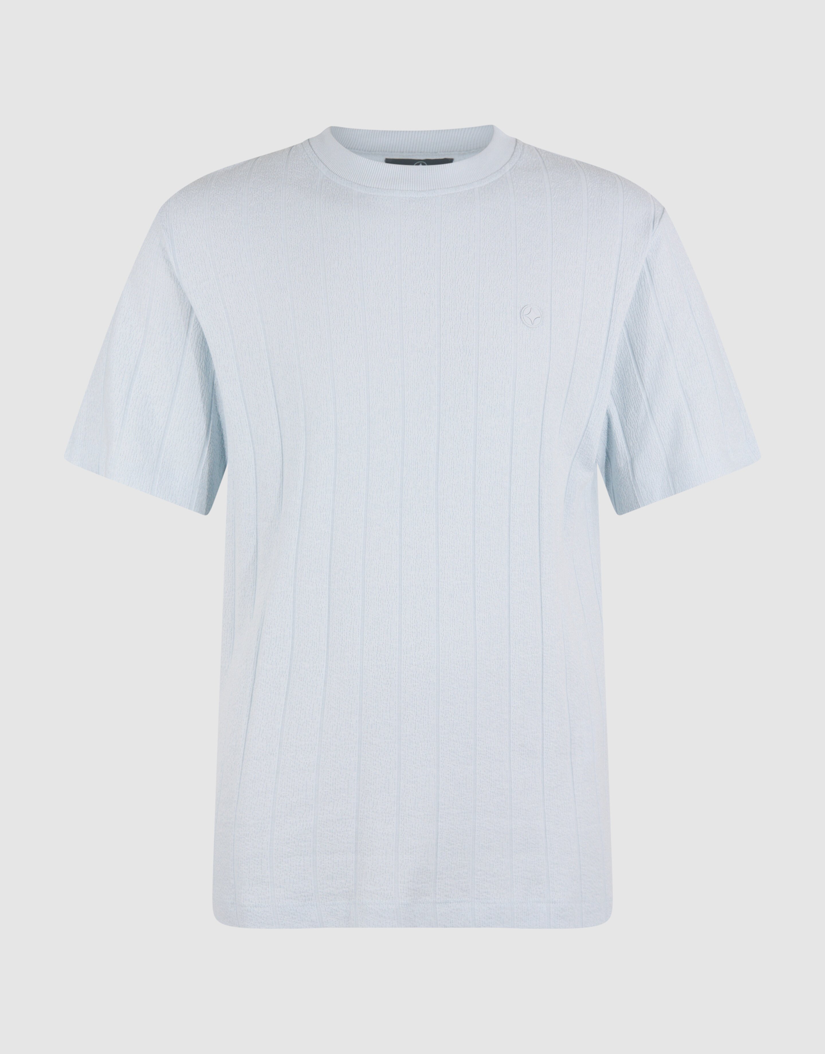 Structuur Stripe Artwork T-shirt Lichtblauw SHOEBY MEN