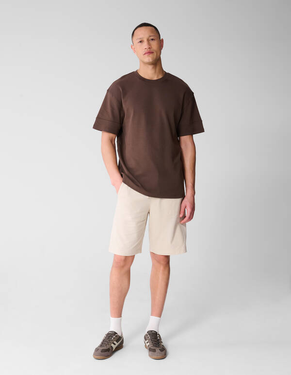 Minimalistisch T-shirt Donkerbruin SHOEBY MEN