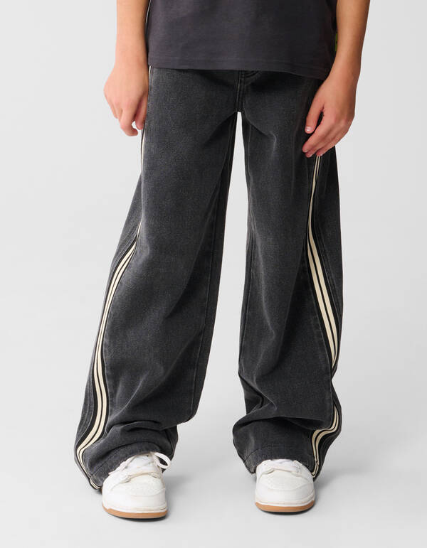 Sporty Baggy Fit Jeans Donkergrijs SHOEBY BOYS