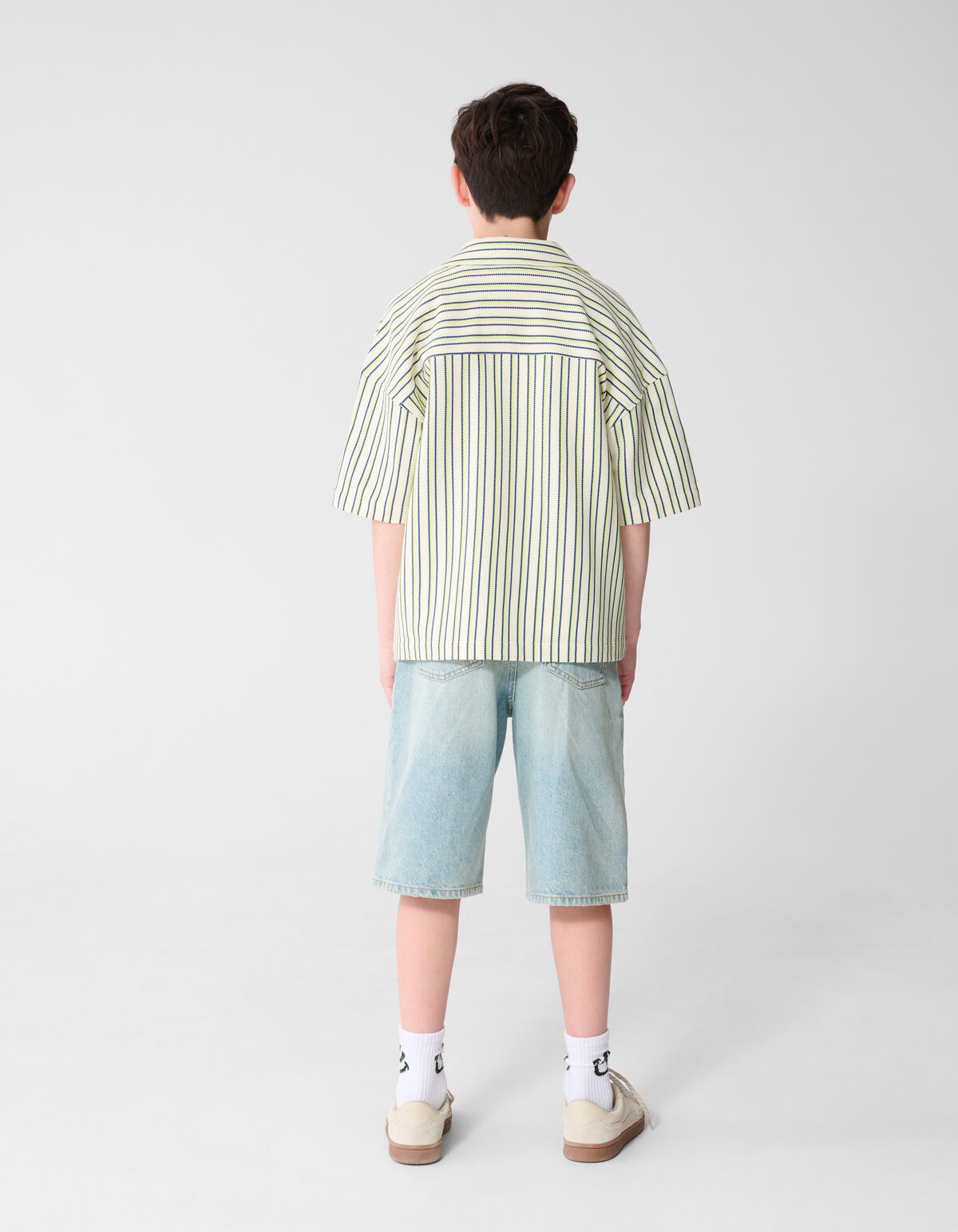 Pinstripe Structuur Overhemd Gebroken Wit SHOEBY BOYS