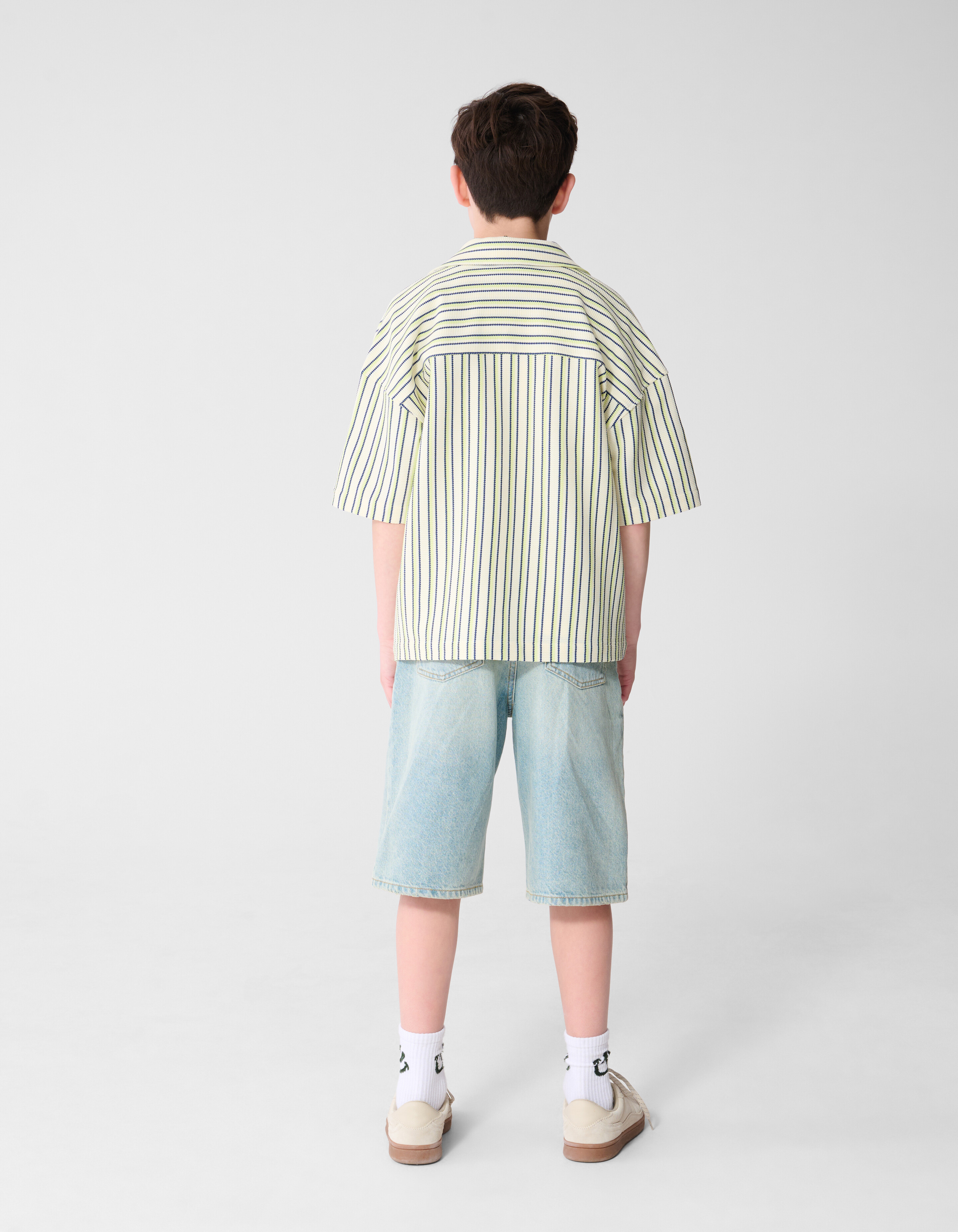 Pinstripe Structuur Overhemd Gebroken Wit SHOEBY BOYS