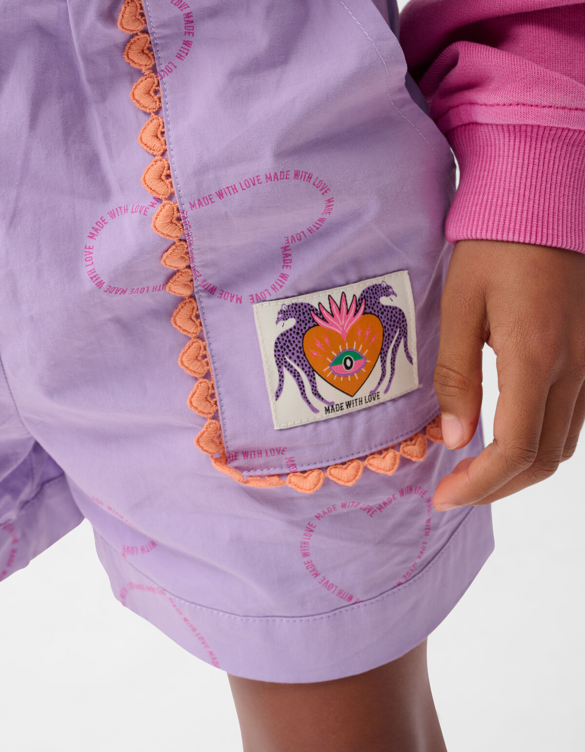 Printed Tape Short Lichtpaars SHOEBY GIRLS