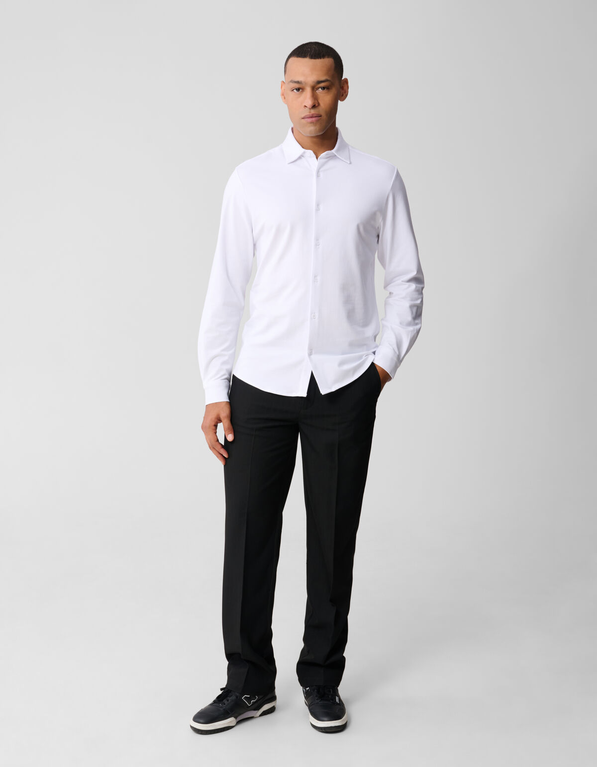 Jersey Overhemd Wit SHOEBY MEN