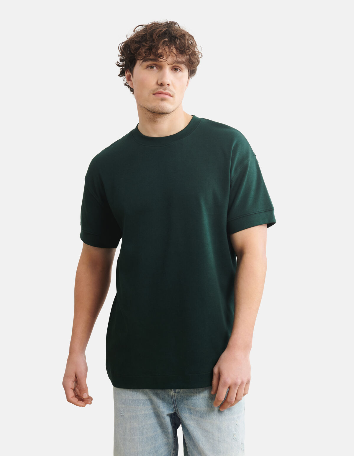 Relaxed Fit T-shirt Donkergroen SHOEBY MEN